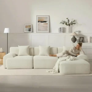 107in Modular Sectional Sofa with Ottoma- Corduroy.