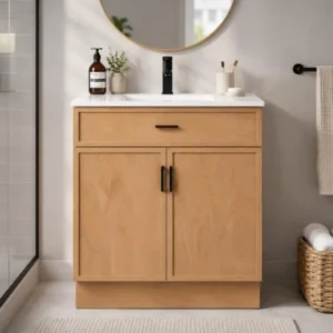 30" Bathroom Vanity, Ceramic Sink and Countertop,